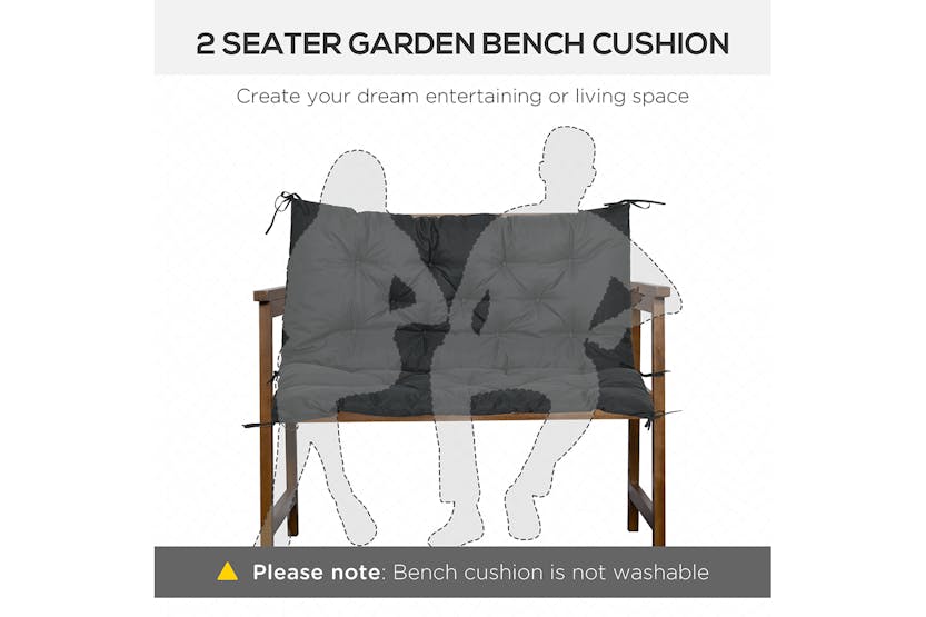 Outsunny 2 Seater Bench Cushion | Dark Grey Outsunny 2 Seater Bench Cushion | Dark Grey