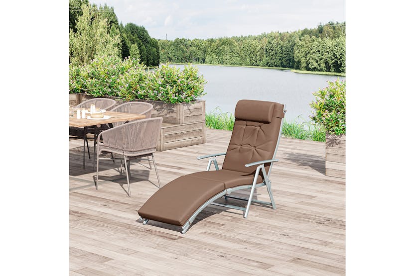 Outsunny Sun Lounge Chair | Brown Outsunny Sun Lounge Chair | Brown