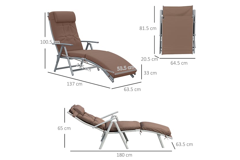 Outsunny Sun Lounge Chair | Brown Outsunny Sun Lounge Chair | Brown