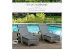 Outsunny Sun Lounger Cushions | Dark Grey | Set of 2 Outsunny Sun Lounger Cushions | Dark Grey | Set of 2