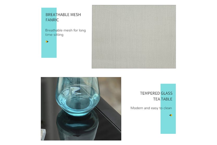 Outsunny Patio 3 Pieces Lounge Chair Set | Grey Outsunny Patio 3 Pieces Lounge Chair Set | Grey