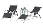 Outsunny Outdoor 3 Pieces Lounge Chair Set | Black Outsunny Outdoor 3 Pieces Lounge Chair Set | Black