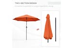 Outsunny 2.6m Patio Sun Umbrella Parasol | Orange/Black Outsunny 2.6m Patio Sun Umbrella Parasol | Orange/Black