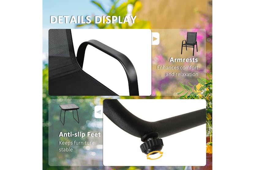 Outsunny Bistro Set | Grey/Black Outsunny Bistro Set | Grey/Black