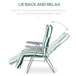 Outsunny Sun Lounge Chair | Green/White | Set of 2 Outsunny Sun Lounge Chair | Green/White | Set of 2
