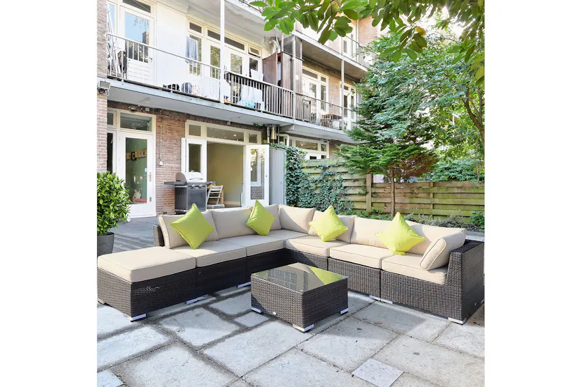 Outsunny Rattan Sofa Set | Brown | Set of 8 Outsunny Rattan Sofa Set | Brown | Set of 8