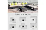 Outsunny Rattan Sofa Set | Brown | Set of 8 Outsunny Rattan Sofa Set | Brown | Set of 8