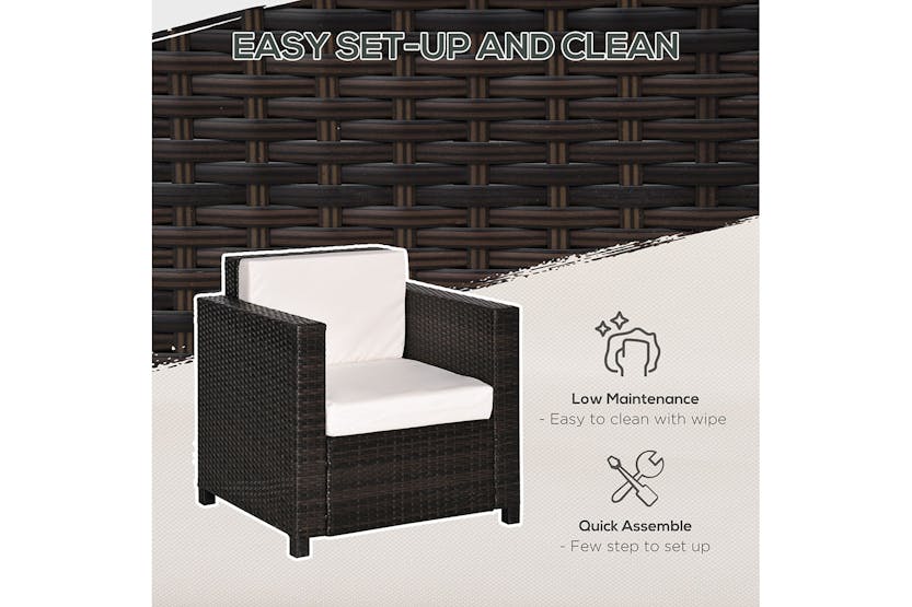 Outsunny Rattan Single Sofa Chair | Mixed Brown Outsunny Rattan Single Sofa Chair | Mixed Brown