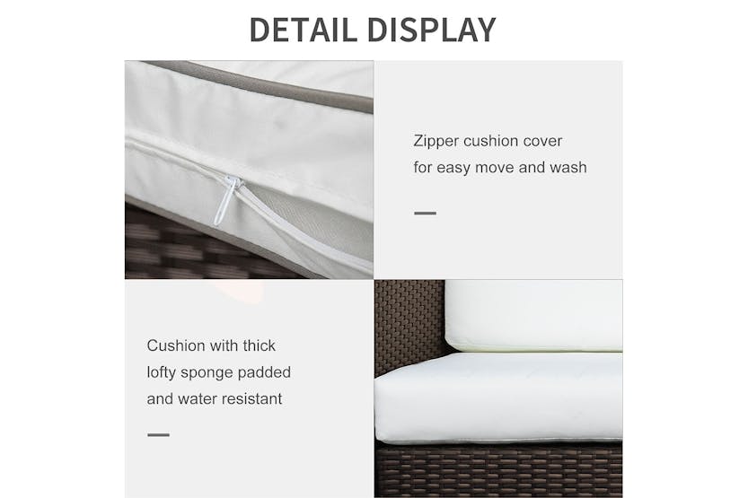 Outsunny 3 Seater Sofa | Rattan | Brown Outsunny 3 Seater Sofa | Rattan | Brown