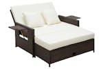 Outsunny 2-Seater Rattan Day Bed with Drink Trays | Brown Outsunny 2-Seater Rattan Day Bed with Drink Trays | Brown