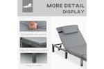 Outsunny Sun Lounger with Soft Padded Cushion | Grey Outsunny Sun Lounger with Soft Padded Cushion | Grey