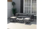 Outsunny Outdoor Sectional Sofa Set with Coffee Table and Cushions | 6 Pieces | Grey Outsunny Outdoor Sectional Sofa Set with Coffee Table and Cushions | 6 Pieces | Grey
