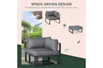 Outsunny Outdoor Sectional Sofa Set with Coffee Table and Cushions | 6 Pieces | Grey Outsunny Outdoor Sectional Sofa Set with Coffee Table and Cushions | 6 Pieces | Grey