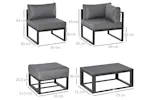 Outsunny Outdoor Sectional Sofa Set with Coffee Table and Cushions | 6 Pieces | Grey Outsunny Outdoor Sectional Sofa Set with Coffee Table and Cushions | 6 Pieces | Grey