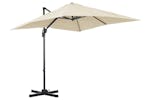 Outsunny 360° Rotation Parasol Umbrella | Cream White Outsunny 360° Rotation Parasol Umbrella | Cream White