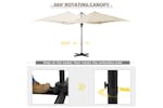 Outsunny 360° Rotation Parasol Umbrella | Cream White Outsunny 360° Rotation Parasol Umbrella | Cream White