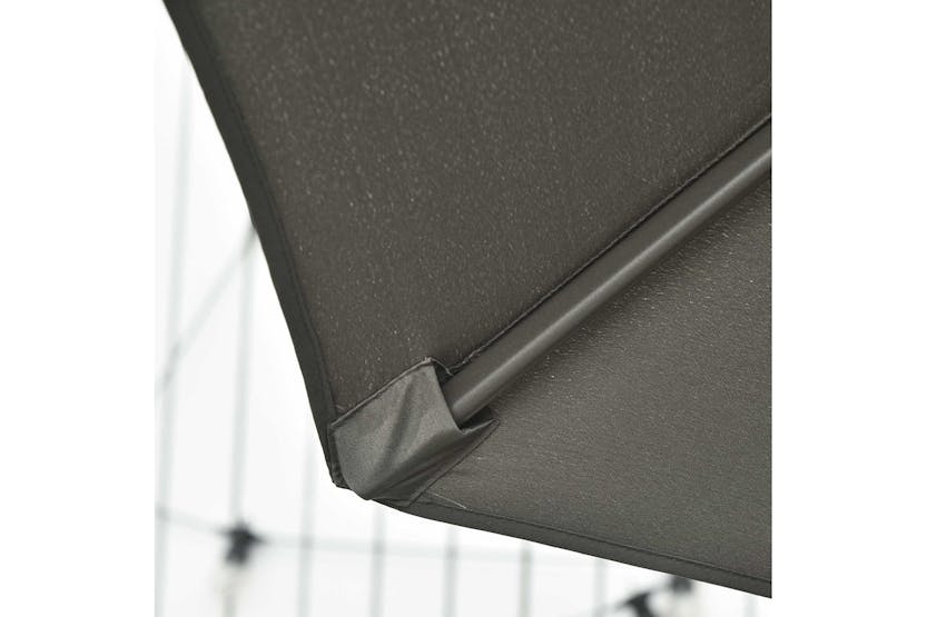 Outsunny 360° Rotation Parasol Umbrella with Base | Dark Grey Outsunny 360° Rotation Parasol Umbrella with Base | Dark Grey