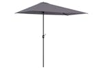 Outsunny Metal Sun Shade Half Garden Parasol Umbrella | Grey Outsunny Metal Sun Shade Half Garden Parasol Umbrella | Grey