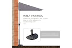 Outsunny Metal Sun Shade Half Garden Parasol Umbrella | Grey Outsunny Metal Sun Shade Half Garden Parasol Umbrella | Grey