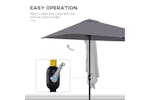 Outsunny Metal Sun Shade Half Garden Parasol Umbrella | Grey Outsunny Metal Sun Shade Half Garden Parasol Umbrella | Grey