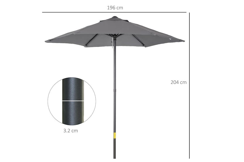 Outsunny Outdoor Garden Parasol Umbrella | Dark Grey Outsunny Outdoor Garden Parasol Umbrella | Dark Grey