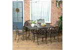 Outsunny Dining Set with Cushioned Chairs | Bronze Tone/Khaki | 7 Pieces Outsunny Dining Set with Cushioned Chairs | Bronze Tone/Khaki | 7 Pieces