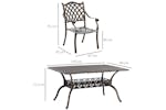 Outsunny Dining Set with Cushioned Chairs | Bronze Tone/Khaki | 7 Pieces Outsunny Dining Set with Cushioned Chairs | Bronze Tone/Khaki | 7 Pieces
