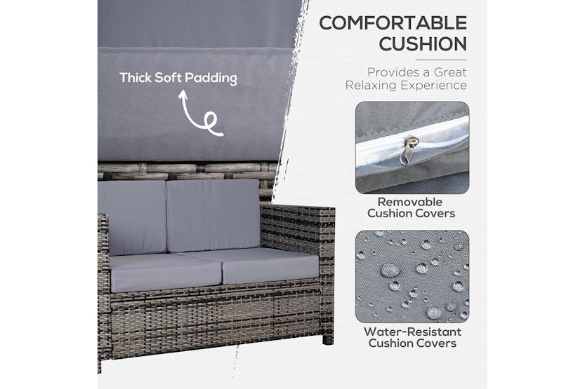 Outsunny Rattan 2 Seater Sofa | Mixed Grey Outsunny Rattan 2 Seater Sofa | Mixed Grey