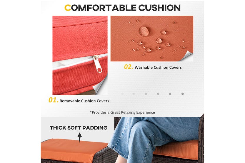 Outsunny Garden Furniture Set | Brown/Orange Outsunny Garden Furniture Set | Brown/Orange