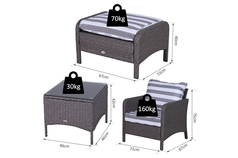 Outsunny Garden Furniture Set | Dark Grey/White Outsunny Garden Furniture Set | Dark Grey/White