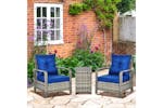 Outsunny PE Rattan Garden Seating Set with 2 Padded Chair Storage Table | 3 Pieces Outsunny PE Rattan Garden Seating Set with 2 Padded Chair Storage Table | 3 Pieces