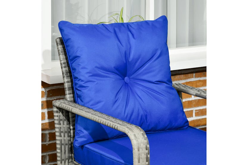 Outsunny PE Rattan Garden Seating Set with 2 Padded Chair Storage Table | 3 Pieces Outsunny PE Rattan Garden Seating Set with 2 Padded Chair Storage Table | 3 Pieces