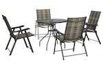 Outsunny Rattan Dining Set with Folding Armchair | Mixed Grey | 5 Pieces Outsunny Rattan Dining Set with Folding Armchair | Mixed Grey | 5 Pieces