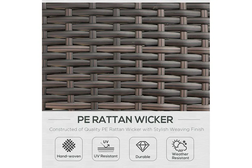 Outsunny 2 Seater Rattan Day Bed with Retractable Tray | Cream White Outsunny 2 Seater Rattan Day Bed with Retractable Tray | Cream White