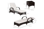 Outsunny Rattan Patio Lounge Chair Set with Cushion | Brown/Cream White | 3 Pieces Outsunny Rattan Patio Lounge Chair Set with Cushion | Brown/Cream White | 3 Pieces