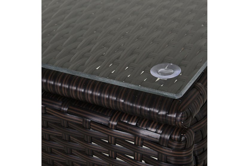 Outsunny Rattan Patio Lounge Chair Set with Cushion | Brown/Cream White | 3 Pieces Outsunny Rattan Patio Lounge Chair Set with Cushion | Brown/Cream White | 3 Pieces