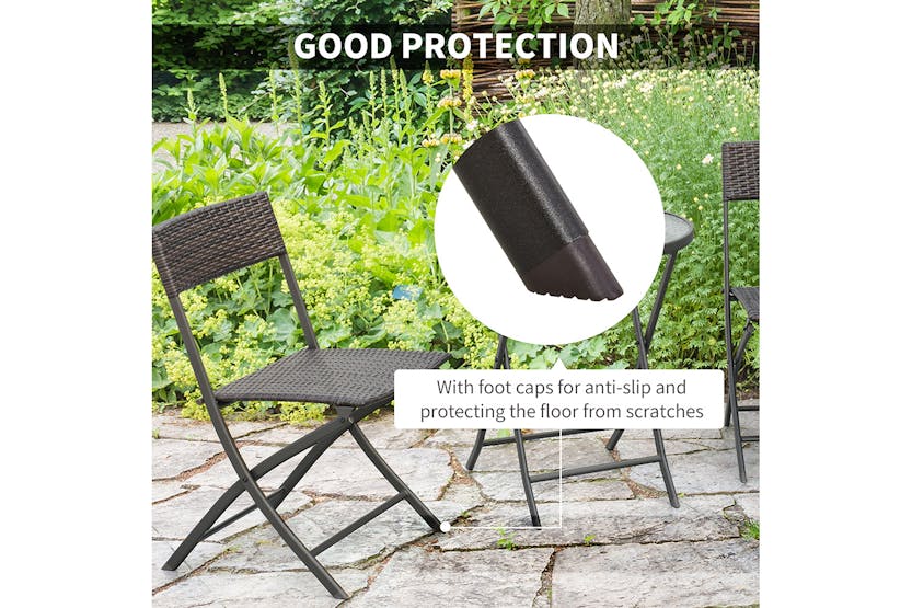Outsunny Wicker Rattan Bistro Set | Brown | 3 Pieces Outsunny Wicker Rattan Bistro Set | Brown | 3 Pieces