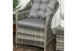 Outsunny Rattan Seating Set 2 Armchairs & Table with Cushions | 3 Pieces | Grey Outsunny Rattan Seating Set 2 Armchairs & Table with Cushions | 3 Pieces | Grey