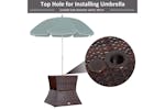 Outsunny Outdoor Patio Rattan Wicker Coffee Table with Umbrella Hole | Brown Outsunny Outdoor Patio Rattan Wicker Coffee Table with Umbrella Hole | Brown