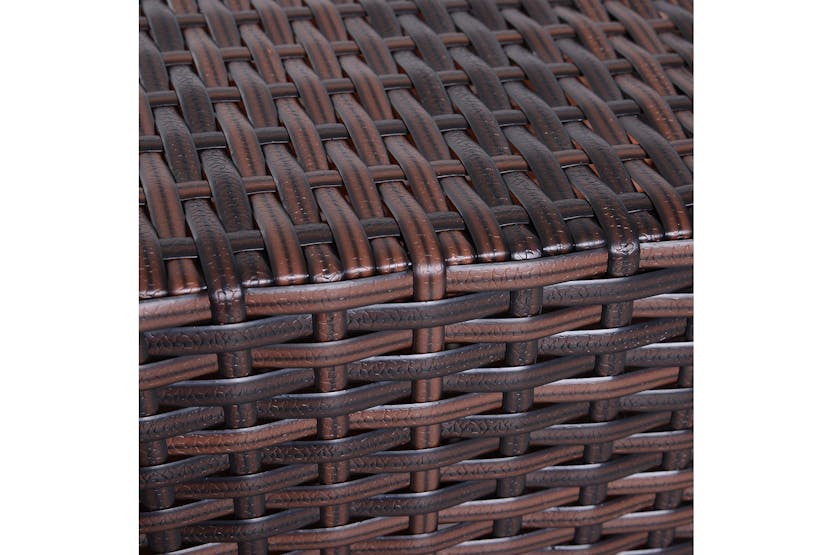 Outsunny Outdoor Patio Rattan Wicker Coffee Table with Umbrella Hole | Brown Outsunny Outdoor Patio Rattan Wicker Coffee Table with Umbrella Hole | Brown