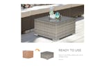 Outsunny Patio Wicker Coffee Table with Glass Top | Grey Outsunny Patio Wicker Coffee Table with Glass Top | Grey