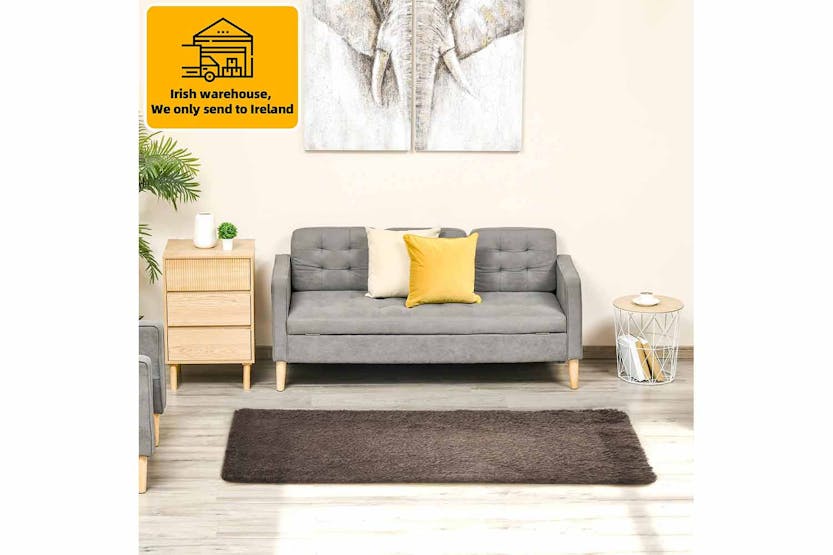 Homcom | Dining Room Fluffy Rug | Brown | 120 x 200 cm Homcom | Dining Room Fluffy Rug | Brown | 120 x 200 cm