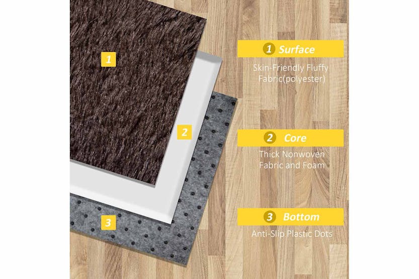 Homcom | Dining Room Fluffy Rug | Brown | 120 x 200 cm Homcom | Dining Room Fluffy Rug | Brown | 120 x 200 cm