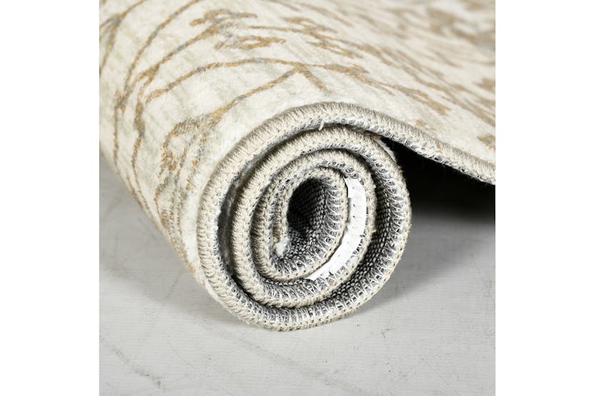 Homcom | Dining Room Floral Boho Area Rug | Beige | 80 x 150 cm Homcom | Dining Room Floral Boho Area Rug | Beige | 80 x 150 cm