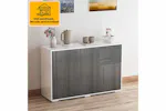Homcom Push-Open Doors Cabinet | 2 Drawers | White/Grey Homcom Push-Open Doors Cabinet | 2 Drawers | White/Grey