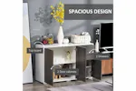 Homcom Push-Open Doors Cabinet | 2 Drawers | White/Grey Homcom Push-Open Doors Cabinet | 2 Drawers | White/Grey