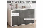 Homcom Push-Open Doors Cabinet | 2 Drawers | White/Grey Homcom Push-Open Doors Cabinet | 2 Drawers | White/Grey