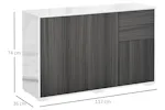 Homcom Push-Open Doors Cabinet | 2 Drawers | White/Grey Homcom Push-Open Doors Cabinet | 2 Drawers | White/Grey