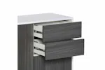 Homcom Push-Open Doors Cabinet | 2 Drawers | White/Grey Homcom Push-Open Doors Cabinet | 2 Drawers | White/Grey