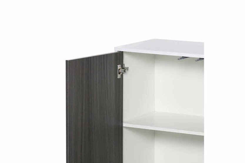 Homcom Push-Open Doors Cabinet | 2 Drawers | White/Grey Homcom Push-Open Doors Cabinet | 2 Drawers | White/Grey